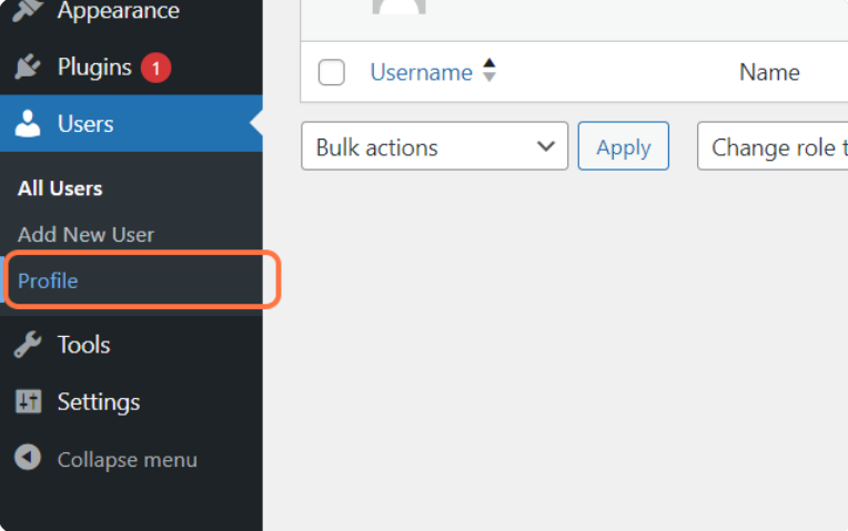 wp dashboard pass reset 1