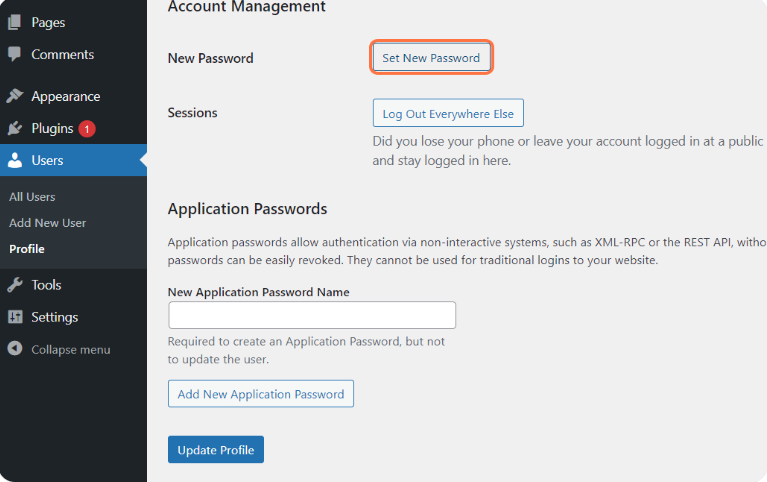 wp dashboard pass reset 2