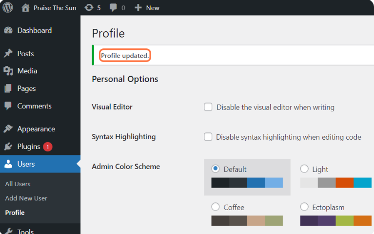 wp dashboard pass reset 5